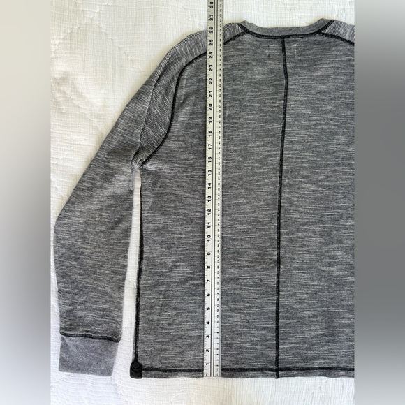 Jack Spade Warren Street Men’s Henley Large Gray Long Sleeve Shirt - Picture 4 of 5